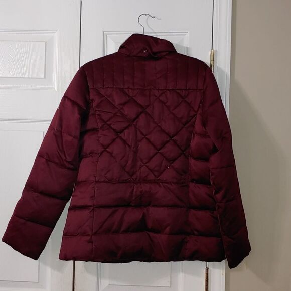 ZXBLK   deep purple/maroon color puffer coat jacket SZ L - Picture 4 of 7